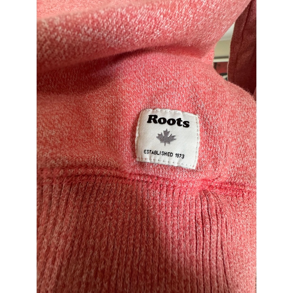 Roots Womens Pink Heather Beaver Logo Raglan Crewneck Sweatshirt Top Small - Picture 6 of 7